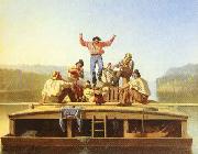 George Caleb Bingham The Jolly Flatboatmen Sweden oil painting reproduction